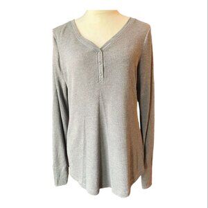 Time and Tru Gray Thermal Shirt (936-4)